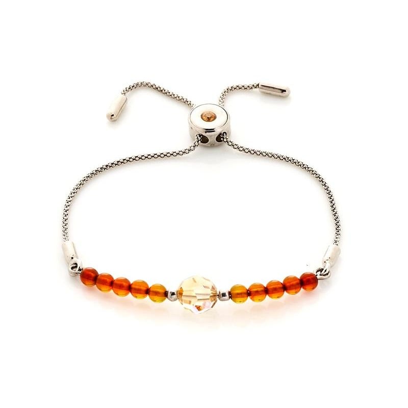 Bracciale ambra e cristallo Swarovski — per evocare i tempi antichi