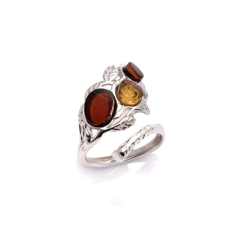 Anello ambra cognac — per custodire i ricordi (cod. 9882)