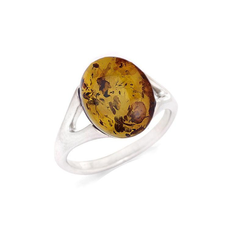 Anello in argento 925 e ambra naturale del Baltico — per illuminare ogni gesto