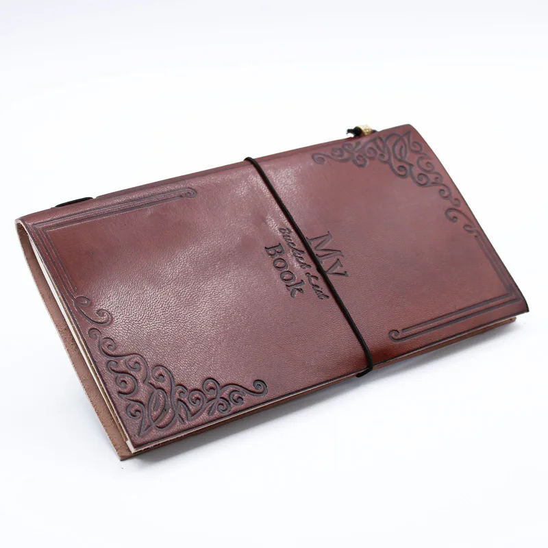 Fatto a mano Leather Journal My Bucket List Book Brown
