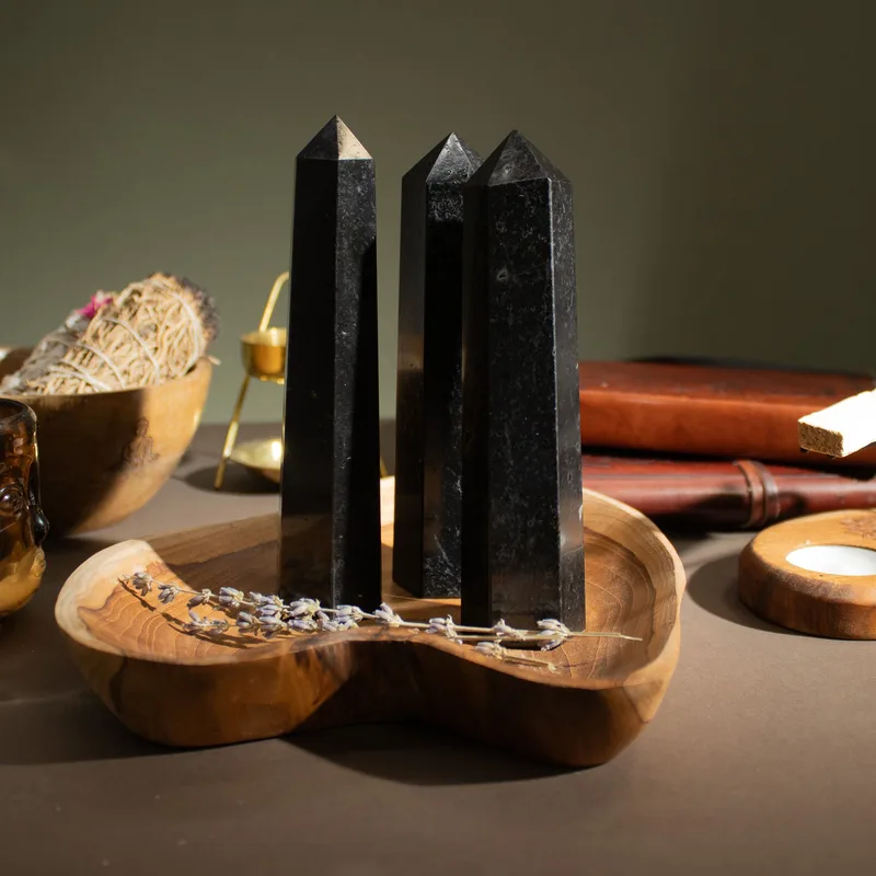 Gemstone Six Face Obelisk Point approx 17cm Nero Tourmaline — foto 4