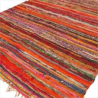152 x 90cm Luxury Rag Rug Arancia — foto 1