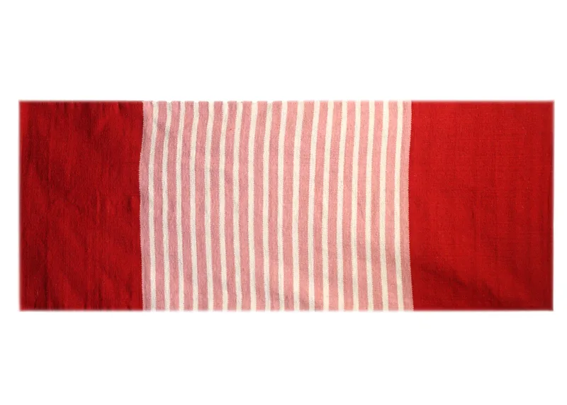 Tappeto in Cotone Indiano 70x170cm Rosso/Rosa