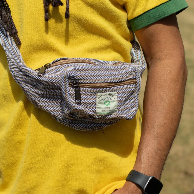 Cotton Hemp Style Belt Bag Blu — foto 2