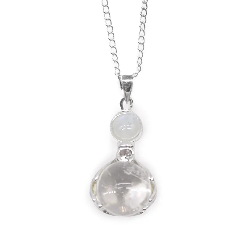 Gemstone Healing Hands Pendant Rock Quartz — foto 2