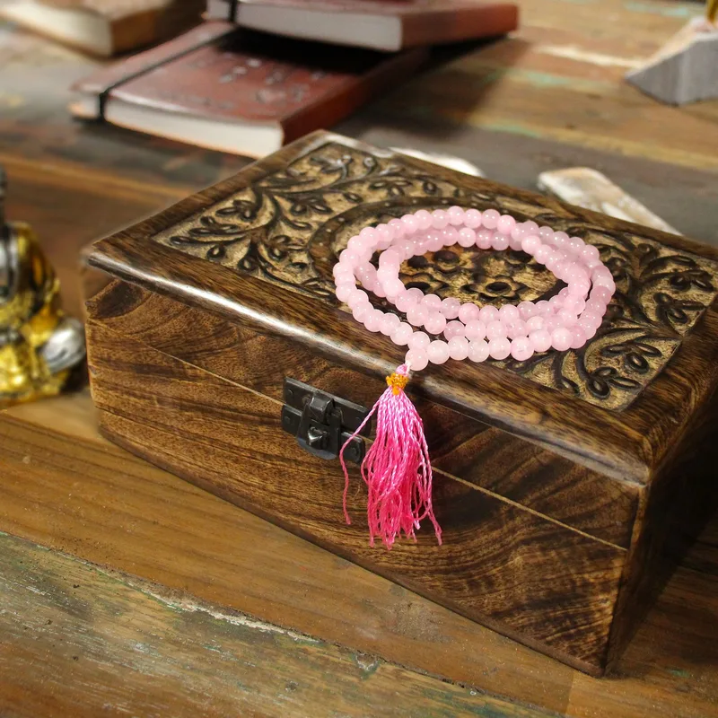 108 Bead Mala Rosa Quartz — foto 4