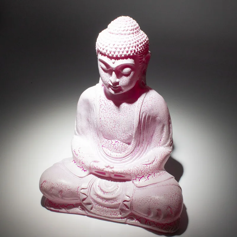 Meditation Buddha Lamp Cherry Crackle Oval Stand — foto 5