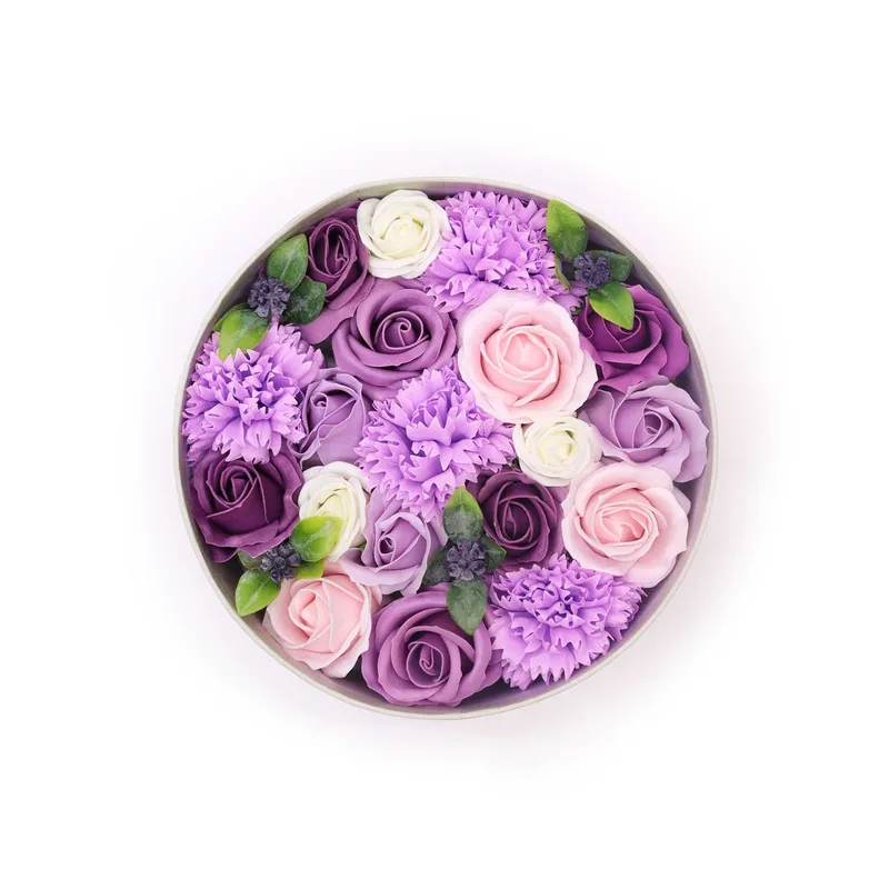 Round Scatola Lavanda Rosa & Carnation