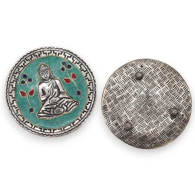 Buddha Verde Decor Incenso Porta 10cm — foto 1