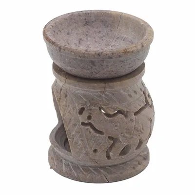 Small Soapstone Olio Bruciatore 8cm - Elephant — foto 1