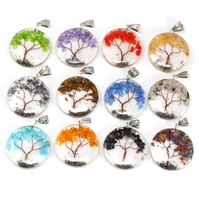 Orgonite Power Pendant Round Amethyst Albero — foto 2