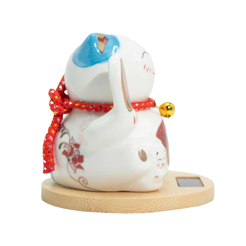 Solar Money Cat Wooden Base Blu moving Hand — foto 1