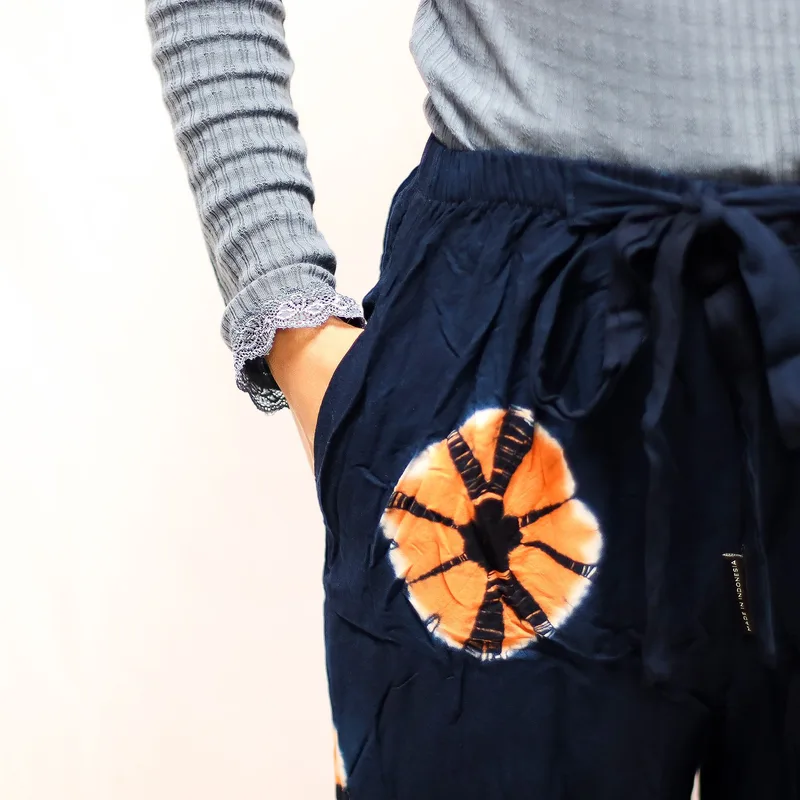 Japanese Style Lounge Pants Blu & Arancia L — foto 2