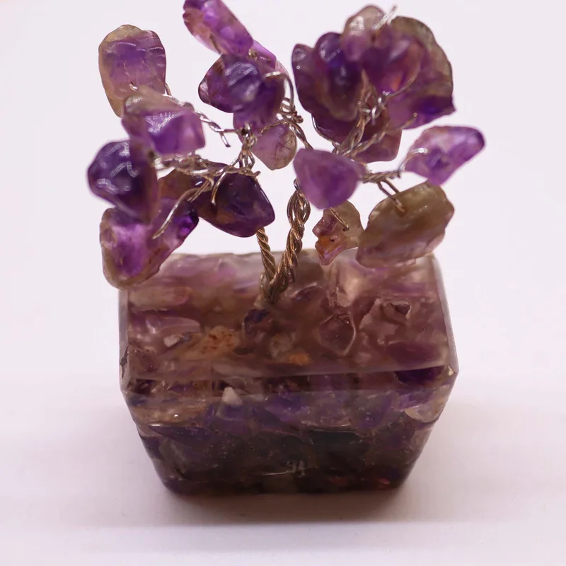 Mini Gemstone Trees On Orgonite Base - Amethyst (15 stones) — foto 1