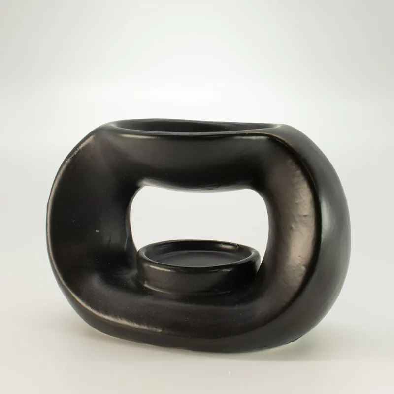 Ceramic Zen Olio Bruciatore - Oval Pebble - Matt Nero — foto 2