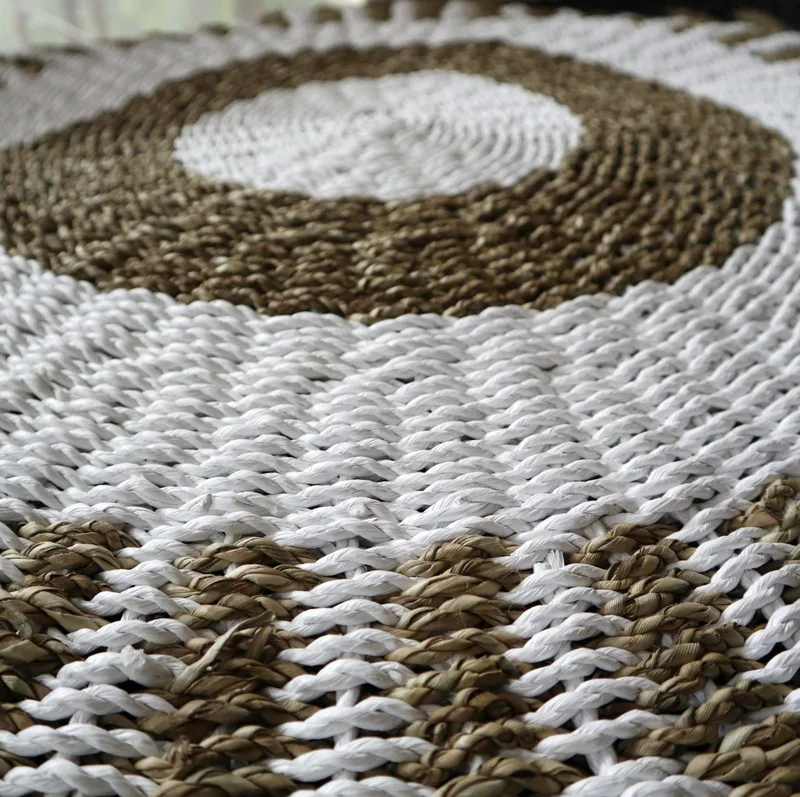 Round Seagrass Bianco & Tan Sun 1m — foto 2