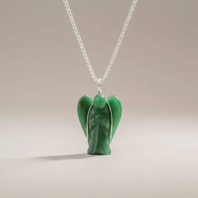 Gemstone Guardian Angel Pendant Verde Aventurine