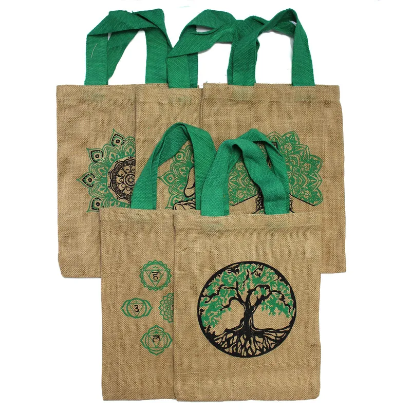 Jute Tote Bag - Mystic designs - Mandala Rosa