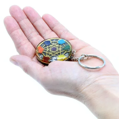 Orgonite Power Keyring Round Seven Chakra — foto 5
