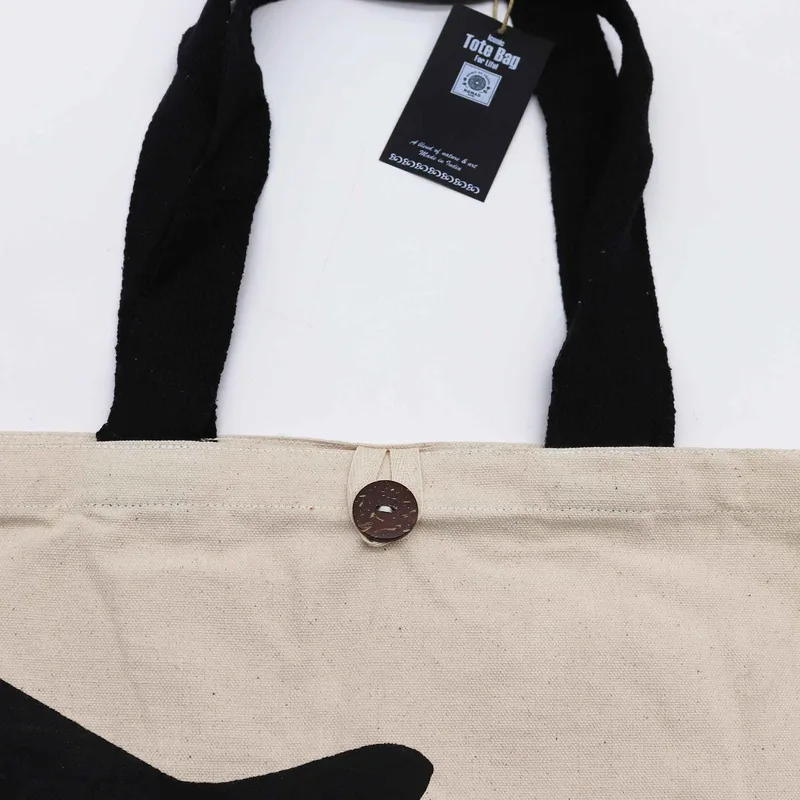 Nomad Sari Iconic Classic Tote Bag - Nero Cat - Naturale 10oz — foto 3