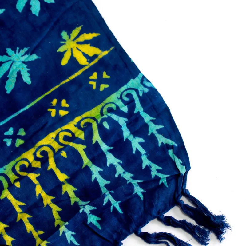 Bali Block Print Sarong Tropical Leaves — foto 5
