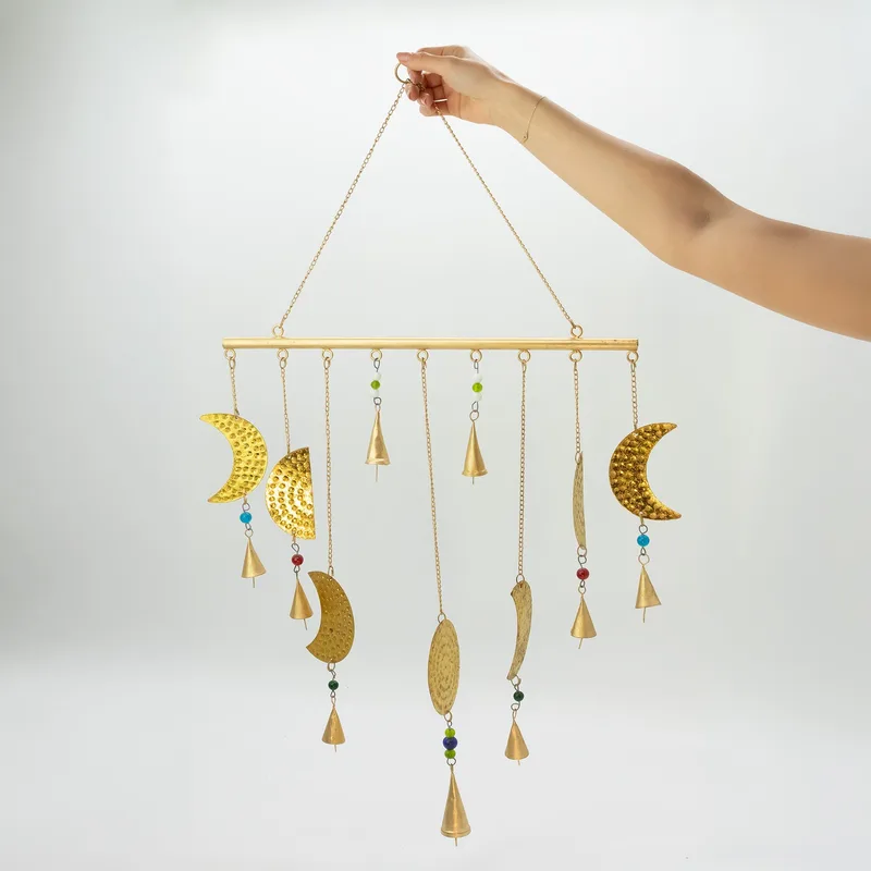 Indian Chimes Brass Moon Phases Chimes 43x40cm