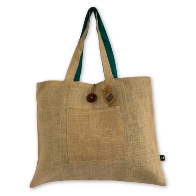 Reversible Jute & Cotton Big Bag Teal