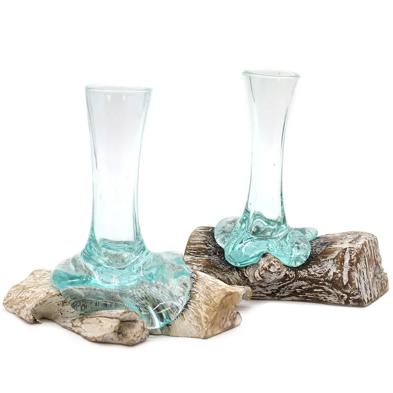 Molten Glass on Whitewash Legno Vase Small — foto 6