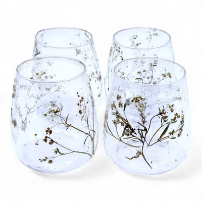 Naturale Floral Glass Vase Candela Porta Margarita -
