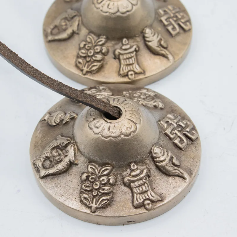 Premium Brass Tibetan Tingsha Lucky Symbols approx 6cm — foto 4