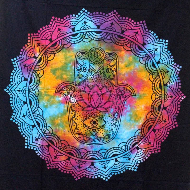 Double Cotton Bedspread + Wall Hanging Nero Hamsa 230cm x 200cm