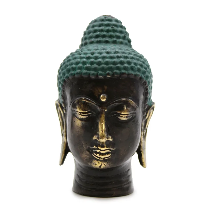 Small Antique Brass Buddha Head — foto 1