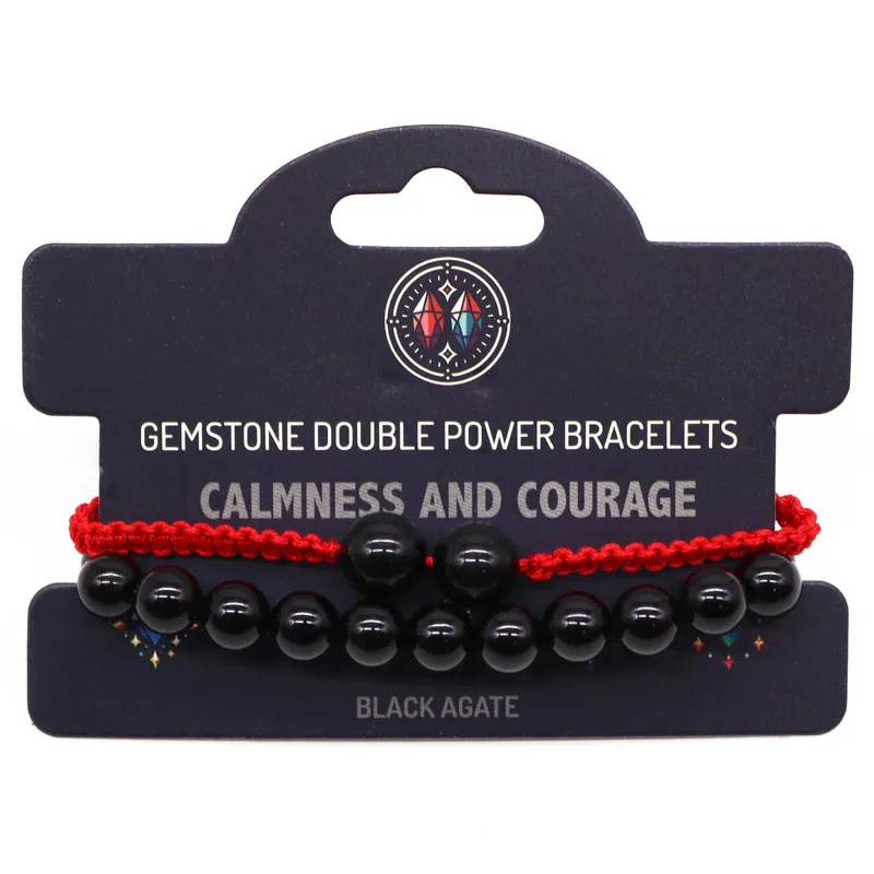 Gemstone Double Power Bracelets- Nero Agate — foto 2