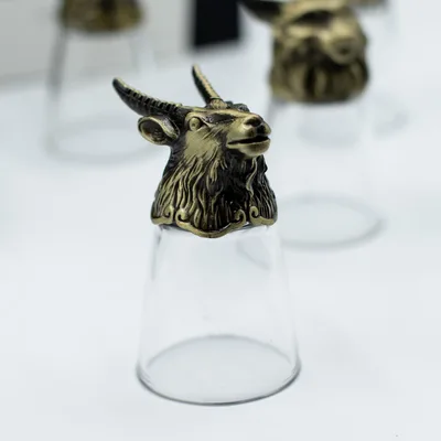 Gift Set of 12 Bottom Up Shot Glasses (25ml) - Forest & Mystical Creatures - Antique Bronze — foto 3