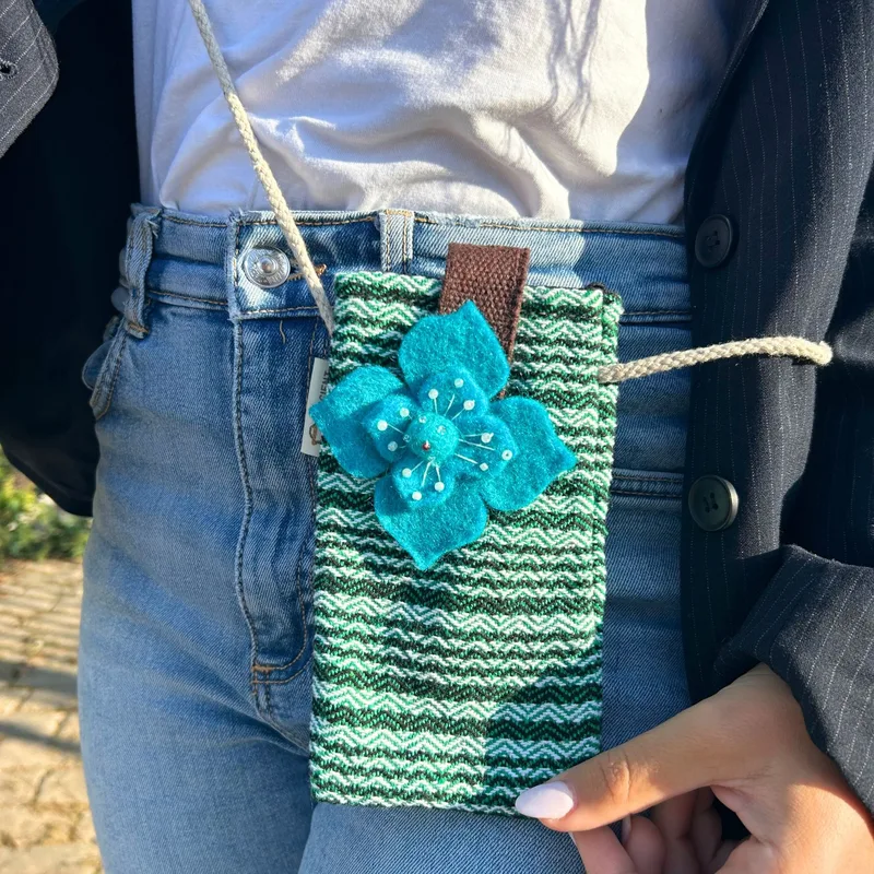 Phone Porta Bag Stripes Verde Fiore decor — foto 3