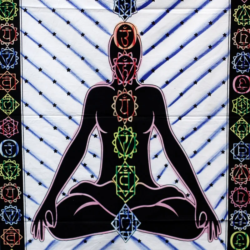 Handbrushed Cotton Wall Art Chakra Buddha — foto 3