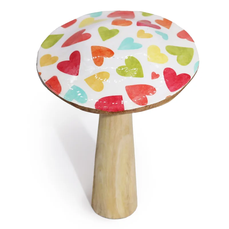 Large Enamelled Mushroom 20cm Pastel Hearts — foto 3