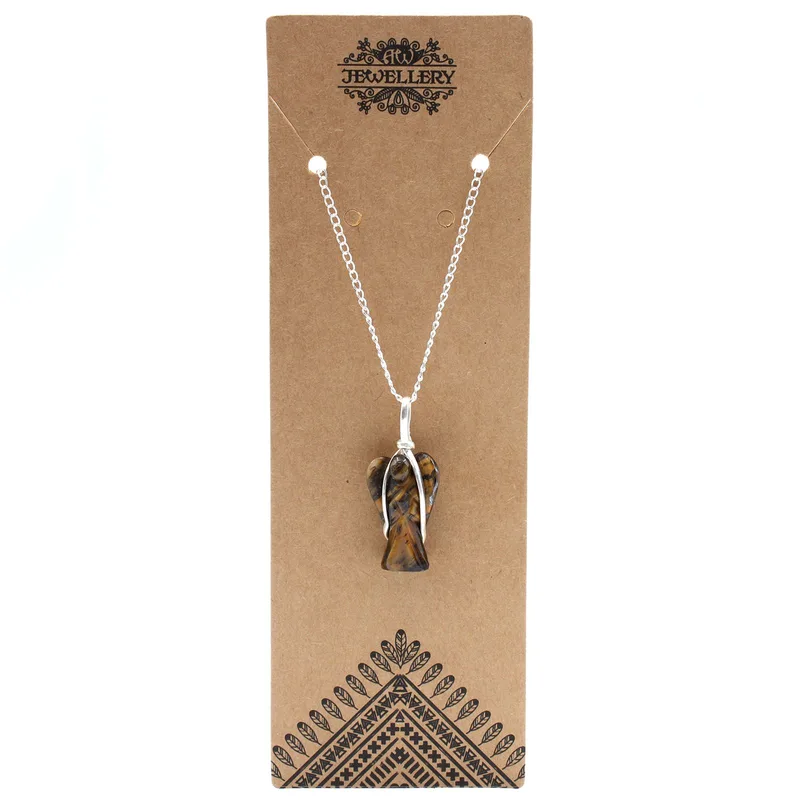 Gemstone Guardian Angel Pendant Tiger Eye