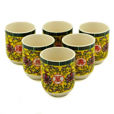 Herbal Tè Cups Long Life Oriental Design