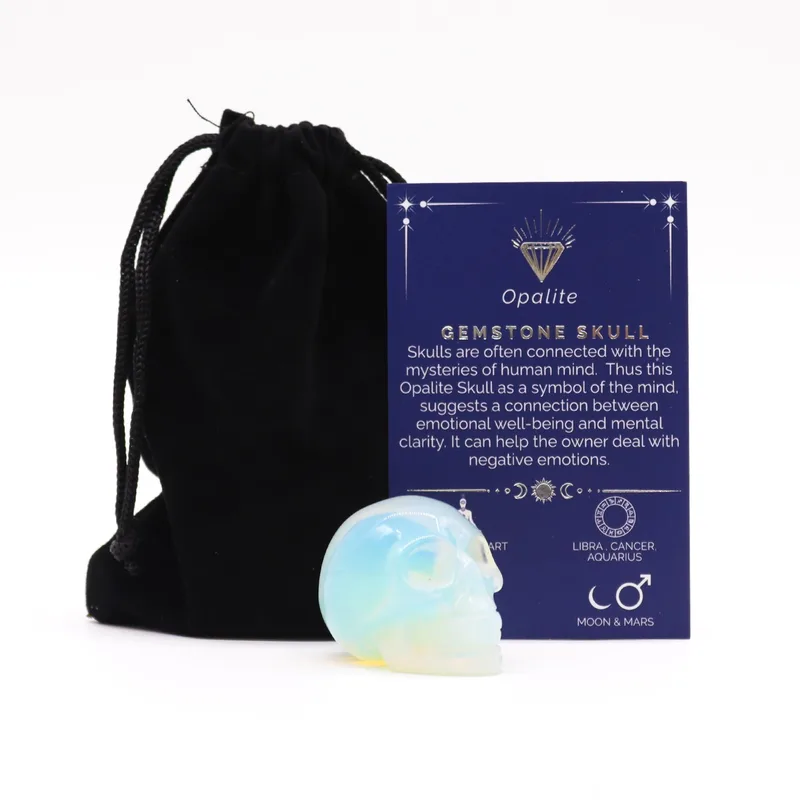 Gemstone Small Skull Opalite 40x30x28mm