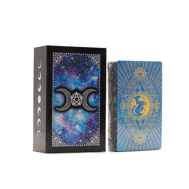 Blu Foil Tarot Card Set Moon Face with booklet — foto 3