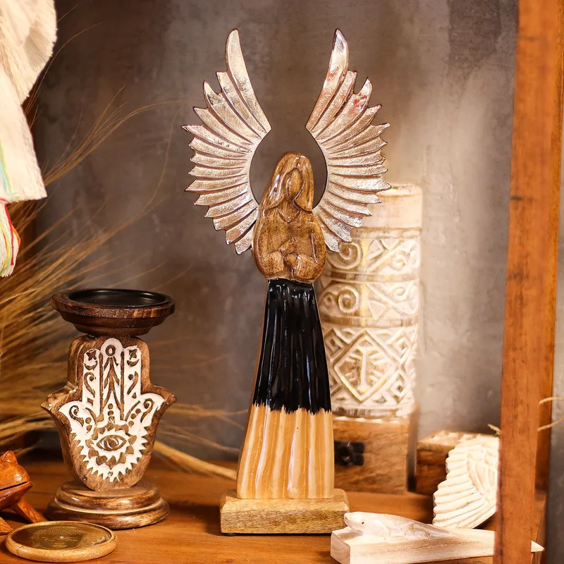 Large Mango Legno Gardian Angel Metal Wings & Enamel Detail — foto 6