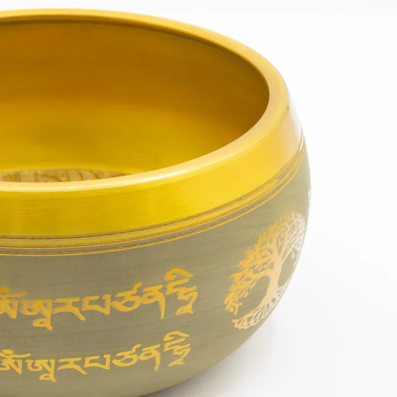 Large Aluminum Singing Bowl Buddha Albero of Life Copper Colour — foto 2