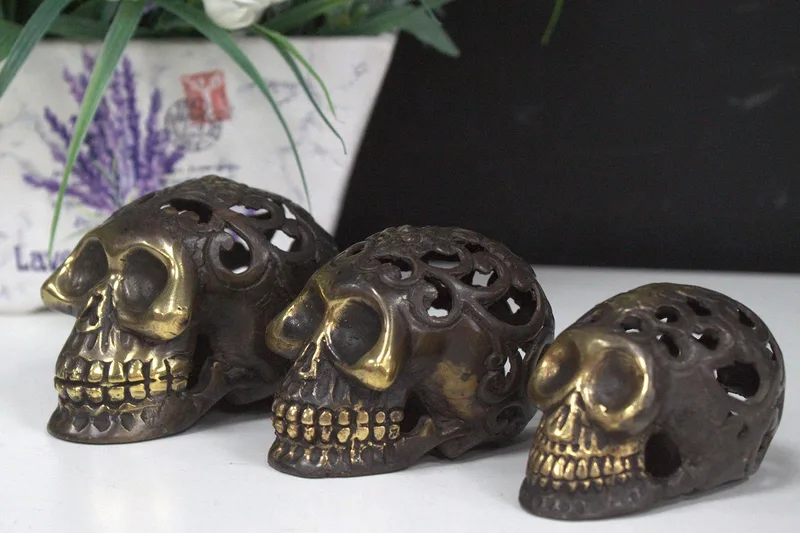 Vintage Brass Skull Med — foto 3