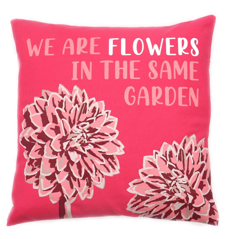 Printed Cotton Cushion Cover - We are Fiori - Olive — foto 5