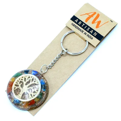 Orgonite Power Keyring Gemstones Chakra Albero of Life — foto 5