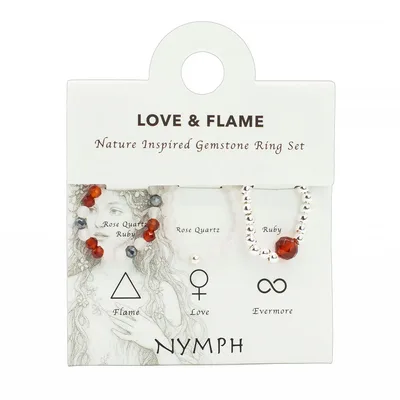 Nymph Spirit Gemstone Ring Set - Love & Flame — foto 1