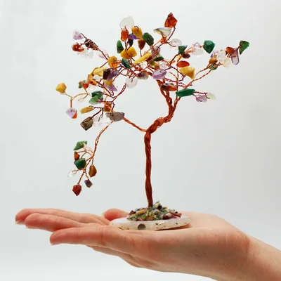Lrg Gemstone Albero Multi Stones on Naturale Agate Base — foto 1