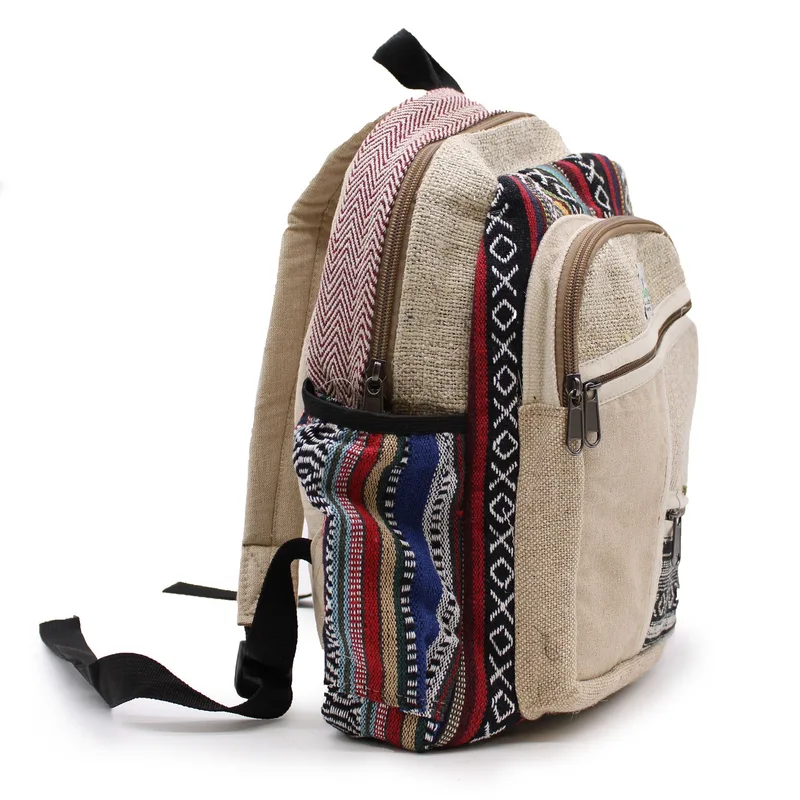 Small Hemp Backpack - Zig Zag Zips Style — foto 5
