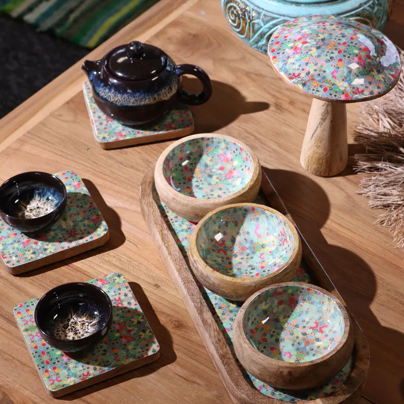 Mango Legno Tray with 3 Bowls Pretty Floral — foto 4